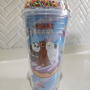 Miniso We Bare Bears Tumbler with Straw. NEW!!!